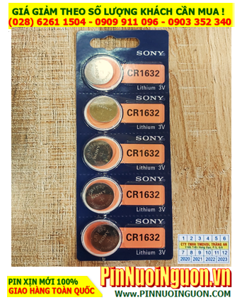 COMBO 1vỉ 5viên Pin Sony CR1632 Lithium 3.0v (140mAh) chính hãng _Giá chỉ 85.000đ/Vỉ 5viên