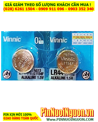 VINNIC L1154F; Pin cúc áo Alkaline 1.5v VINNIC L1154F, AG13, LR44, A76, V13GA