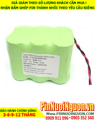 RechargeBattery Pack NI-MH/NI-CD, SC2000mAh-7.2V