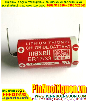 Pin Maxell ER17/33 _Pin ER17/33; Pin nuôi nguồn PLC Maxell ER17/33 lithium 3.6v 2/3A 1600mAh _Xuất xứ Nhật