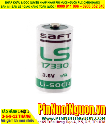 Saft LS17330 _Pin LS17330; Pin nuôi nguồn PLC Saft LS17330 lithium 3.6v 2/3A 1800mAh _Xuất xứ ANH (UK)