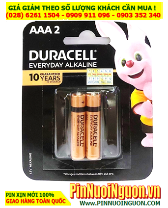 Duracell MN2400-LR03, Pin AAA 1.5v Alkaline Duracell MN2400-LR03 chính hãng (Vỉ 2viên-MẪU MỚI)
