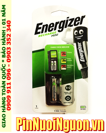 Energizer CH2PC4 _Máy sạc 2 Khe, sạc pin AA -AA (kèm 2 pin Energizer AAA700mAh 1.2v Made in Japan)