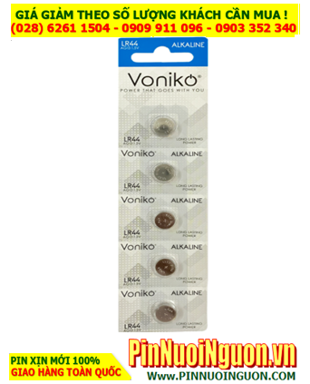 Voniko AG13, LR44 _Pin cúc áo 1.5v Alkaline Voniko AG13, LR14 (Loại Vỉ 5viên)