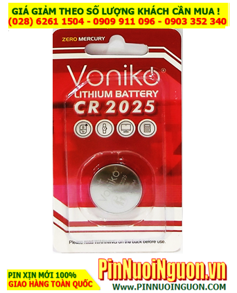 Voniko CR2025 _Pin đồng xu 3v lithium Voniko CR2025 chính hãng (Loại vỉ 1 viên)