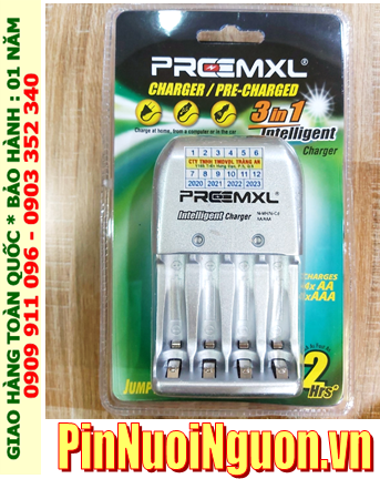 Preermxl FC001 _Máy sạc nhanh 2 giờ có cổng USB Pin Preermxl FC001 (4 khe, sạc được 02 đến 04 pin AA, AAA)