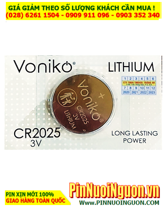 Voniko CR2025 _Pin đồng xu 3v lithium Voniko CR2025 chính hãng