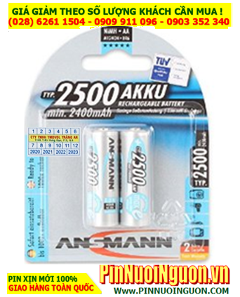 Ansman AA2500mAh; Pin sạc AA 1.2v Ansman maxE-1.2v AA2500 BLue-BL2 (Loại vỉ 2viên)