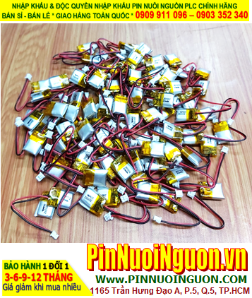 Pin LIPO 301012, Pin sạc Li-polymer 3.7v 301012 với 60mAh (3mmx10mmx12mm), Đã gắn sẳn mạch sạc