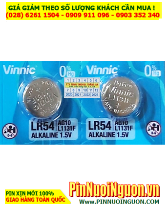 VINNIC L1131; Pin cúc áo 1.5v Alkaline VINNIC L1131F, AG10, LR1130