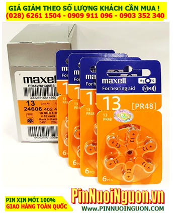 COMBO MUA 1 HỘP 60viên Pin máy trợ thính Maxell PR48 _Maxell số 13 chính hãng _Giá chỉ 619.000/Hộp 60viên