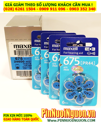 COMBO MUA 01 HỘP 10vỉ (60viên) Pin Maxell PR44 (Pin 675), Pin trợ thính PR44 (Pin 675) _Giá chỉ 619.000/Hộp 60viên