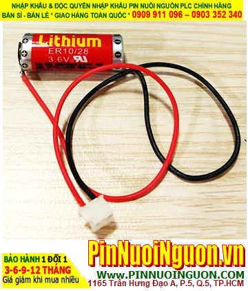 Pin ER10/28 _Pin ER10280; Pin nuôi nguồn ER10280 lithium 3.6v 2/3AAA 450mAh (Xuất xứ NHẬT)