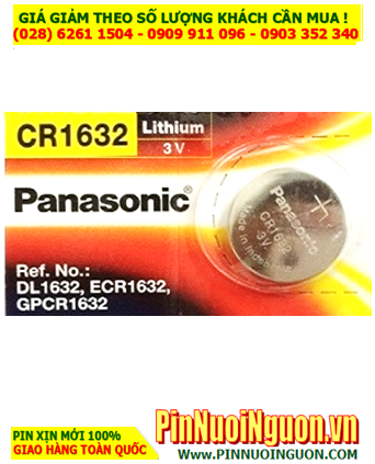 Panasonic CR1632, Pin 3v lithium Panasonic CR1632 140mAh chính hãng _Made in Indonesia