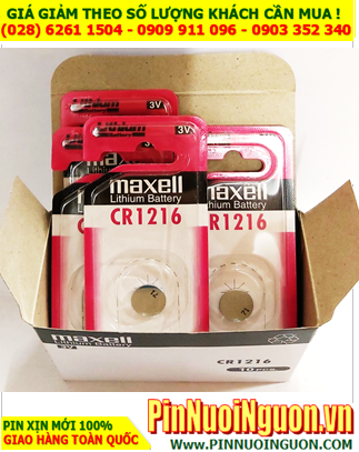 COMBO 1 HỘP 10vỉ (10viên) Pin MAXELL CR1216 Lithium 3.0v _Giá chỉ 259.000đ/HỘP 10vỉ