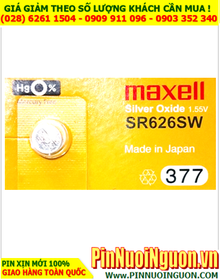 Pin đồng hồ Maxell SR626SW/377 Silver Oxide 1.55v chính hãng Made in Japan| HÀNG CÓ SẲN