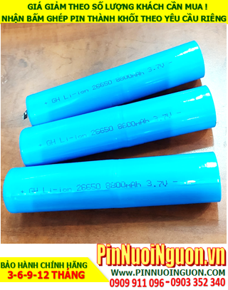 Lithium 26650-8600mAh-3.7v, Pin sạc đèn pin 26650-8600mAh-3.7v (Chỉ sử dụng cho đèn Pin)