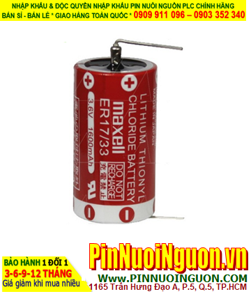 Pin Maxell ER17/33 _Pin ER17/33; Pin nuôi nguồn PLC Maxell ER17/33 lithium 3.6v 2/3A 1600mAh _Xuất xứ Nhật