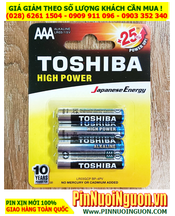 Toshiba LR03GCP BP-4PV, Pin AAA Toshiba LR03GCP BP-4PV High Power Alkaline 1.5v (Loại Vỉ 4viên)