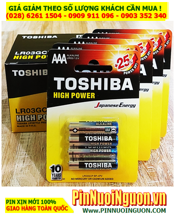 COMBO MUA 01Hộp 12vỉ (48viên) Pin AAA Toshiba LR03GCP BP-4PV High Power  _Giá chỉ 396.000/Hộp 48viên