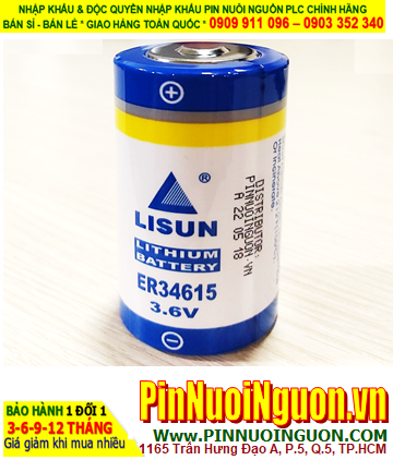 Lisun ER34615; Pin nuôi nguồn Lisun ER34615 lithium 3.6v D 19000mAh chính hãng