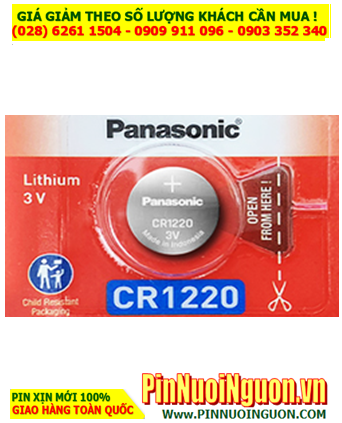 Panasonic CR1220; Pin 3v lithium Panasonic CR1220 _Made in Indonesia (MẪU MỚI)
