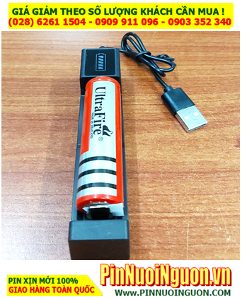 Bộ sạc Pin 18650 TLP-USB1U - Kèm 1 pin sạc Ultrafire AX18650-5800mAh (Pin X.xứ Thái Lan -Máy cổng sạc USB)