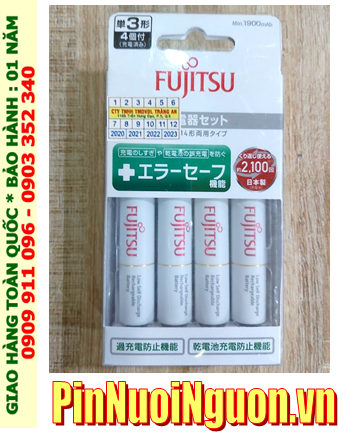 Pin máy ảnh Kỹ thuật số _Bộ sạc FCT345FXCST (FX) kèm 4 pin sạc Fujitsu HR-3UTC (AA1900mAh)