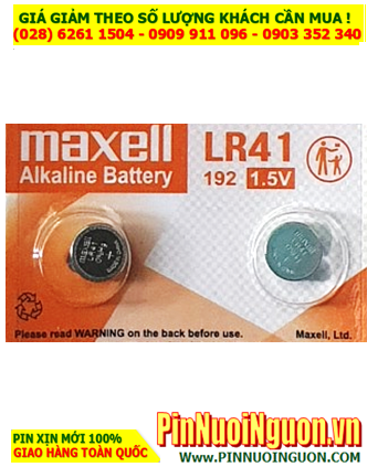 Pin LR41 AG3 192 _Pin cúc áo 1.5v Alkaline Maxell LR41 AG3 189 (MẪU MỚI)