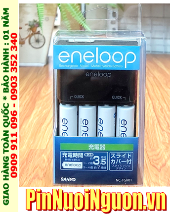 Eneloop NC-TGR01, Bộ sạc Pin AA kèm sẳn 4 pin sạc Panasonic Eneloop AA2000mAh 1.2v (Japan)