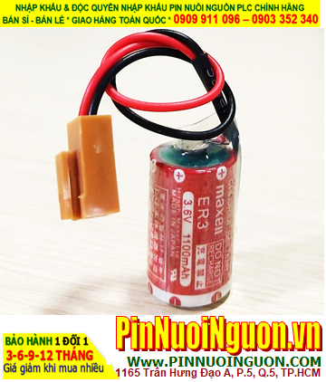 Pin Maxell ER3; Pin nuôi nguồn PLC Maxell ER3 lithium 3.6v 1/2AA 1100mAh _Xuất xứ Nhật