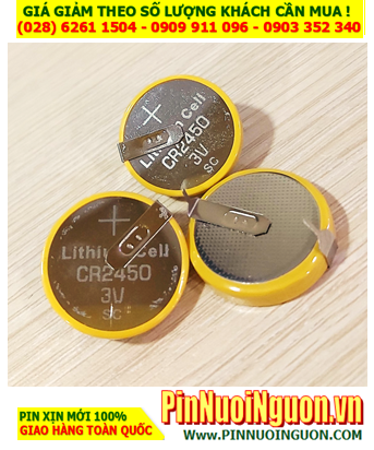 Pin CMOS CR2450; Pin CMOS CR2450 lithium 3v chính hãng _ có chân thép 2 chân như hình