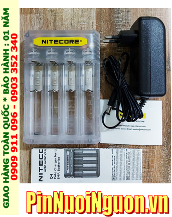 Nitecore Q4; Máy sạc pin Lithium Nitecore Q4 _Sạc được 1,2,3,4 Pin 18650, 14500, 18350, 16340, CR123A,. (tự ngắt khi sạc đầy).