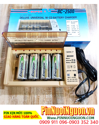 Super BC-2500 _Bộ sạc pin BC-2500 kèm 4 pin sạc C Energizer NH35-BP2 (C2500mAh 1.2v)