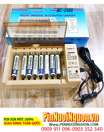 Super BC-2500 _Bộ sạc pin Super BC-2500 kèm 8 pin sạc Camelion NH-AA2700LBP2 (AA2700mAh 1.2v) LOckbox
