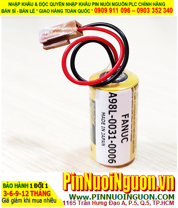 Pin FANUC A98L-0031-0006; Pin A98L-0031-0006; Pin nuôi nguồn A98L-0031-0006 lithium 3v 5000mAh _Made in Japan
