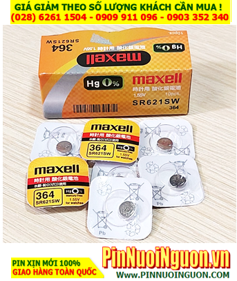 Maxell SR621SW _Pin 364; Pin đồng hồ 1.55v Silver Oxide Maxell SR621SW _Pin 364 (Japan) _Vỉ 1viên