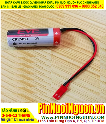EVE CR17450; Pin nuôi nguồn EVE CR17450 Lithium 3v 4/5A 2200mAh (ZẮC CẮM) chính hãng