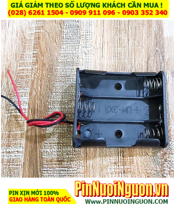 HỘP ĐẾ 3 PIN AA, HỘP ĐẾ Pin AA (Hộp đế chứa 3 pin AA 1.5v tạo thành bộ pin 4.5V) có sẳn dây điện đỏ đen