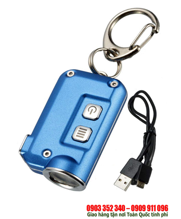 NItecore TINI blue, Đèn pin móc khóa siêu sáng NItecore TINI blue bóng CREE XP-G2 S3 cổng sạc USB chính hãng