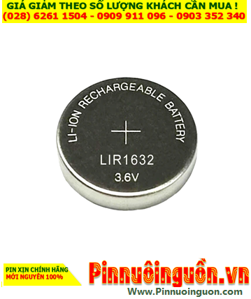 Pin LIR1632, Pin sạc 3.6v Lithium Li-ion LIR1632 (25mAh, 16mmx3.2mm) chính hãng