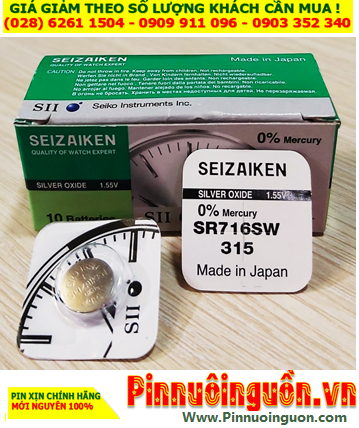 Seizaiken SR716SW, Pin đồng hồ 1.55v Seizaiken SR716SW Pin 315 (Xuất xứ Nhật)