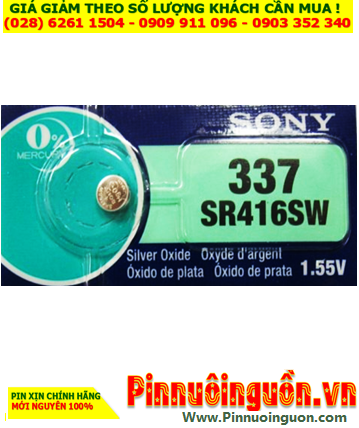 Sony SR416SW _Pin 337; Pin đồng hồ 1.55v Silver Oxide Sony SR416SW _Pin 337