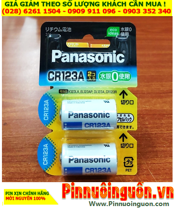 Pin CR123A,CR123AW/2P; Pin Panasonic CR123A,CR123AW/2P Lithium 3v Nội địa Nhật_vỉ 2viên