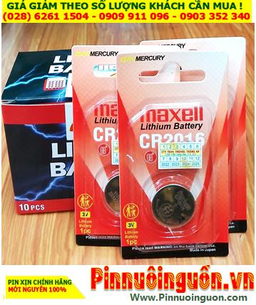 COMBO 1 HỘP 15vỉ Pin Maxell CR2016 1BS PRO Lithium 3.0v Japan_Giá chỉ 269.000/Hộp 15vỉ