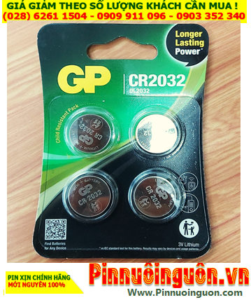 COMBO vỉ 4viên Pin GP CR2032 DL2032  Lithium 3.0v _Giá chỉ 39.000đ/ vỉ 4viên