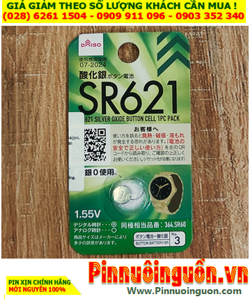 DAISO SR621SW, Pin đồng hồ 1.55v Silver Oxide DAISO SR621SW thị trường Nội địa Nhật