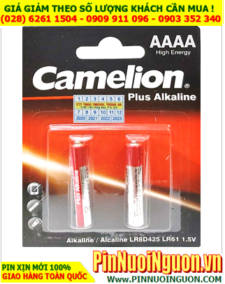Pin bút cảm ứng, Pin 4A 1.5v Alkaline Camelion AAAA LR8D425-BP2 chính hãng /Vỉ 2viên