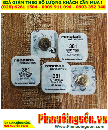 Renata SR1120SW, Pin 381_Pin 1.55v Silver Oxide Renata SR1120SW chính hãng (Vỉ 1viên)