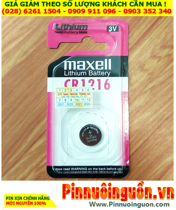 Maxell CR1216 _Pin 3.0v Lithium Maxell CR1216 Made in Japan (Loại Vỉ 1viên)